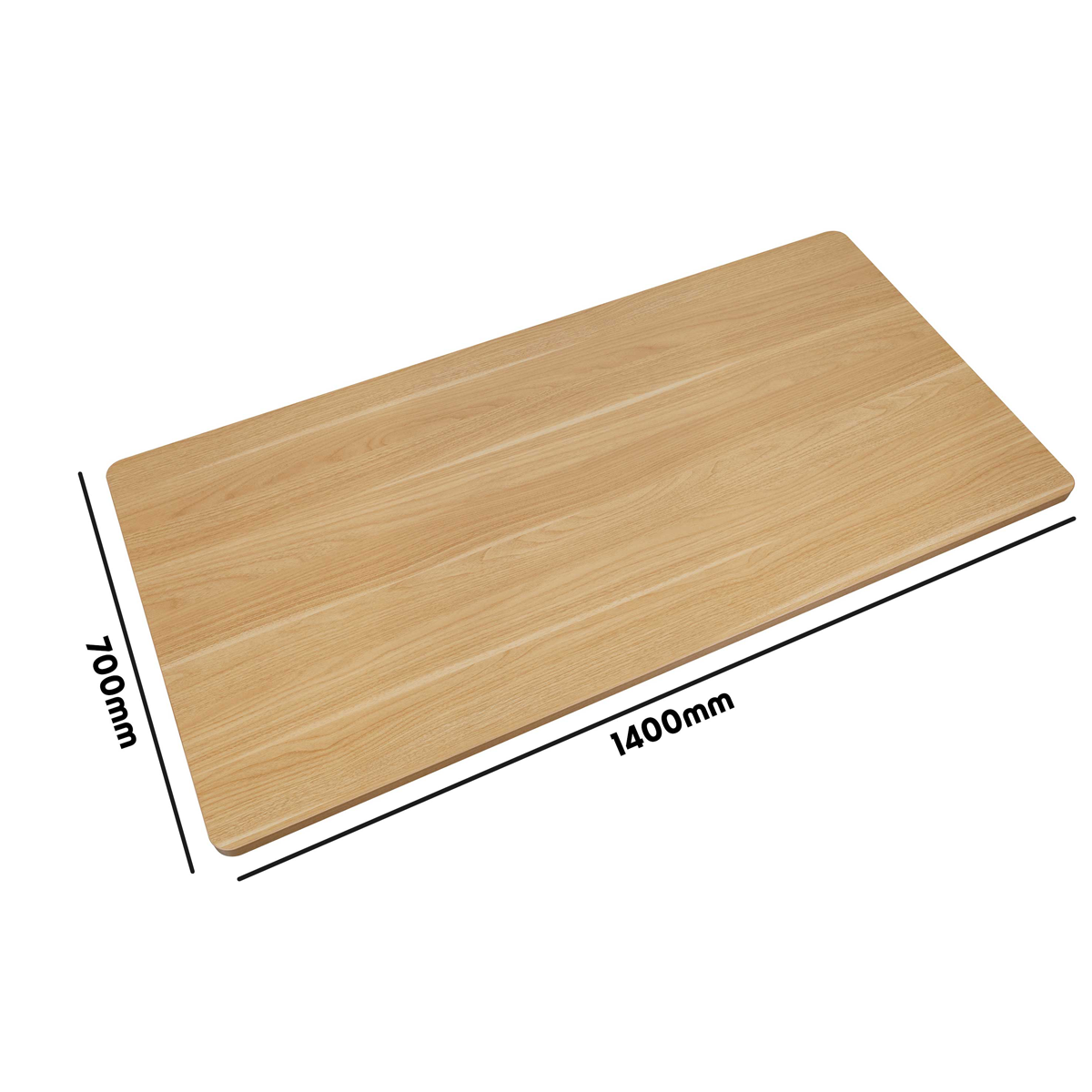 Dellonda DH20 Rectangular Desktop 1400 x 700mm - Oak - additional view 4
