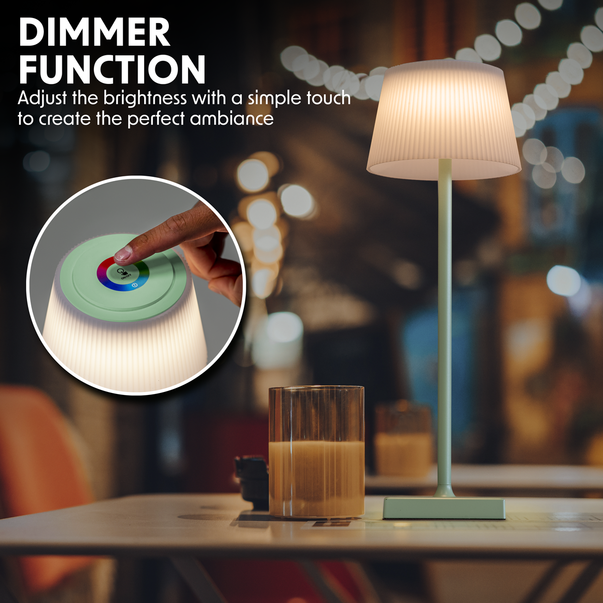 Dellonda DH214 Rechargeable Table Lamp for Home Office Restaurant RGB Colours - additional view 7