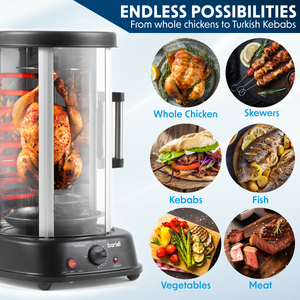 Baridi DH216 Vertical 360° Rotisserie Smokeless Grill 21L Capacity - additional view 16