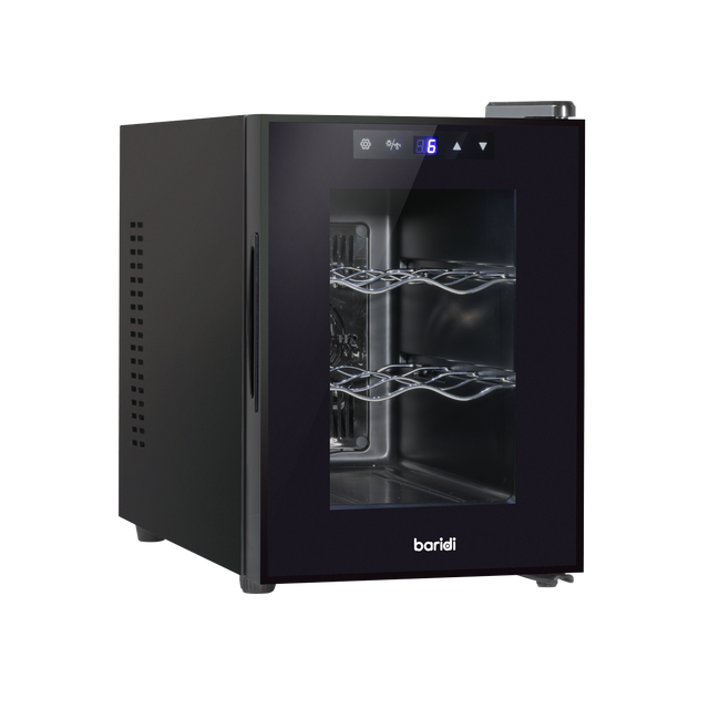 Baridi DH217 6 Bottle Thermoelectric Tabletop Wine Cooler with Touch Control - Black