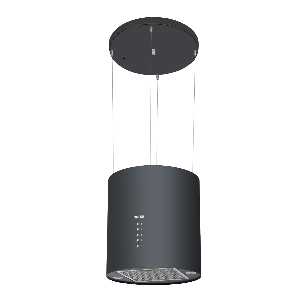 Baridi DH219 Round Island Cooker Hood 35cm - Black