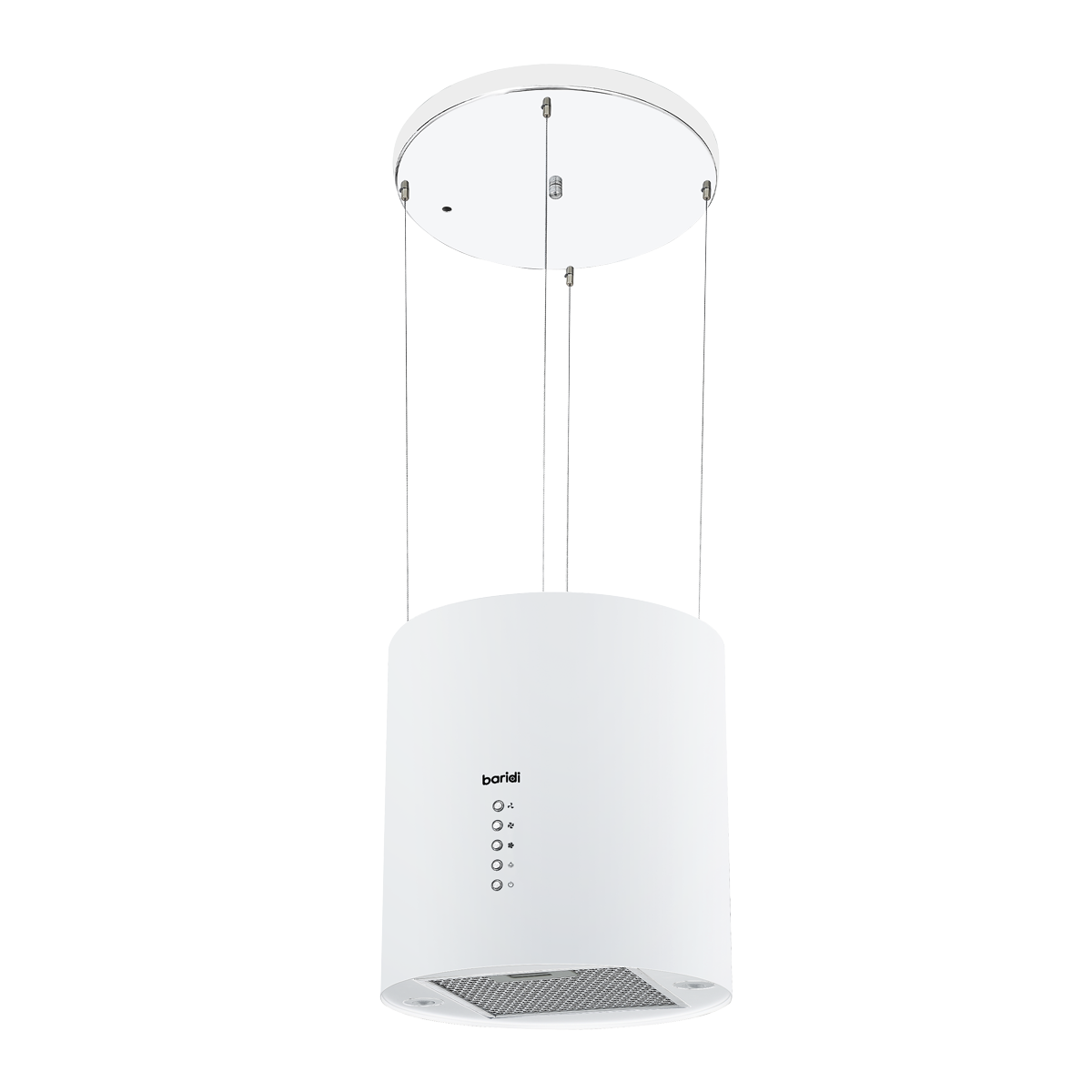 Baridi DH221 Round Island Cooker Hood 35cm - White
