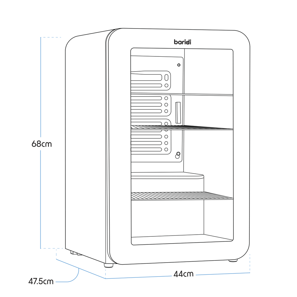Baridi DH222 Retro Style Undercounter Drinks, Beer & Wine Fridge 70L - Black - additional view 14
