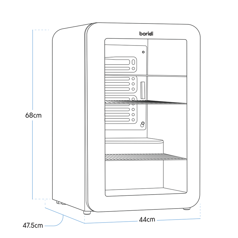 Baridi DH222 Retro Style Undercounter Drinks, Beer & Wine Fridge 70L - Black - additional view 14