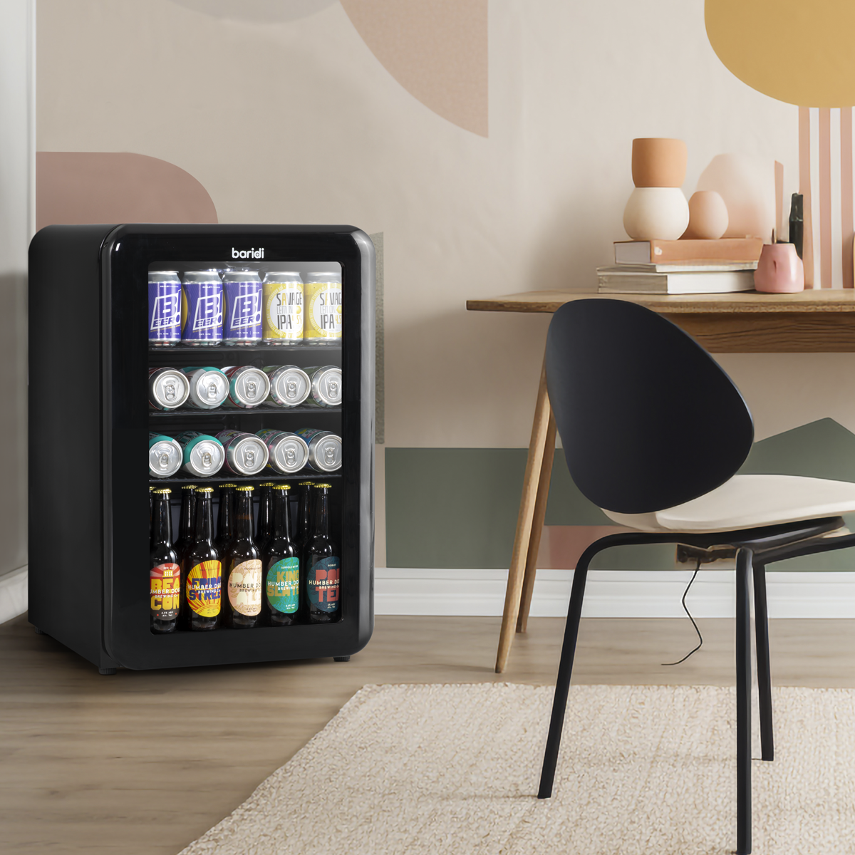 Baridi DH222 Retro Style Undercounter Drinks, Beer & Wine Fridge 70L - Black - additional view 13