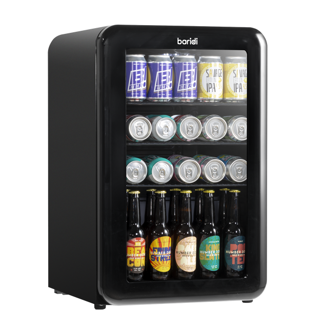Baridi DH222 Retro Style Undercounter Drinks, Beer & Wine Fridge 70L - Black