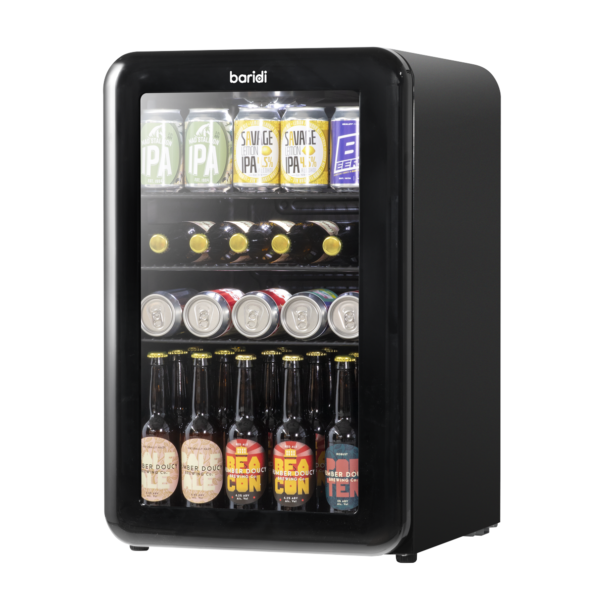 Baridi DH222 Retro Style Undercounter Drinks, Beer & Wine Fridge 70L - Black - additional view 10