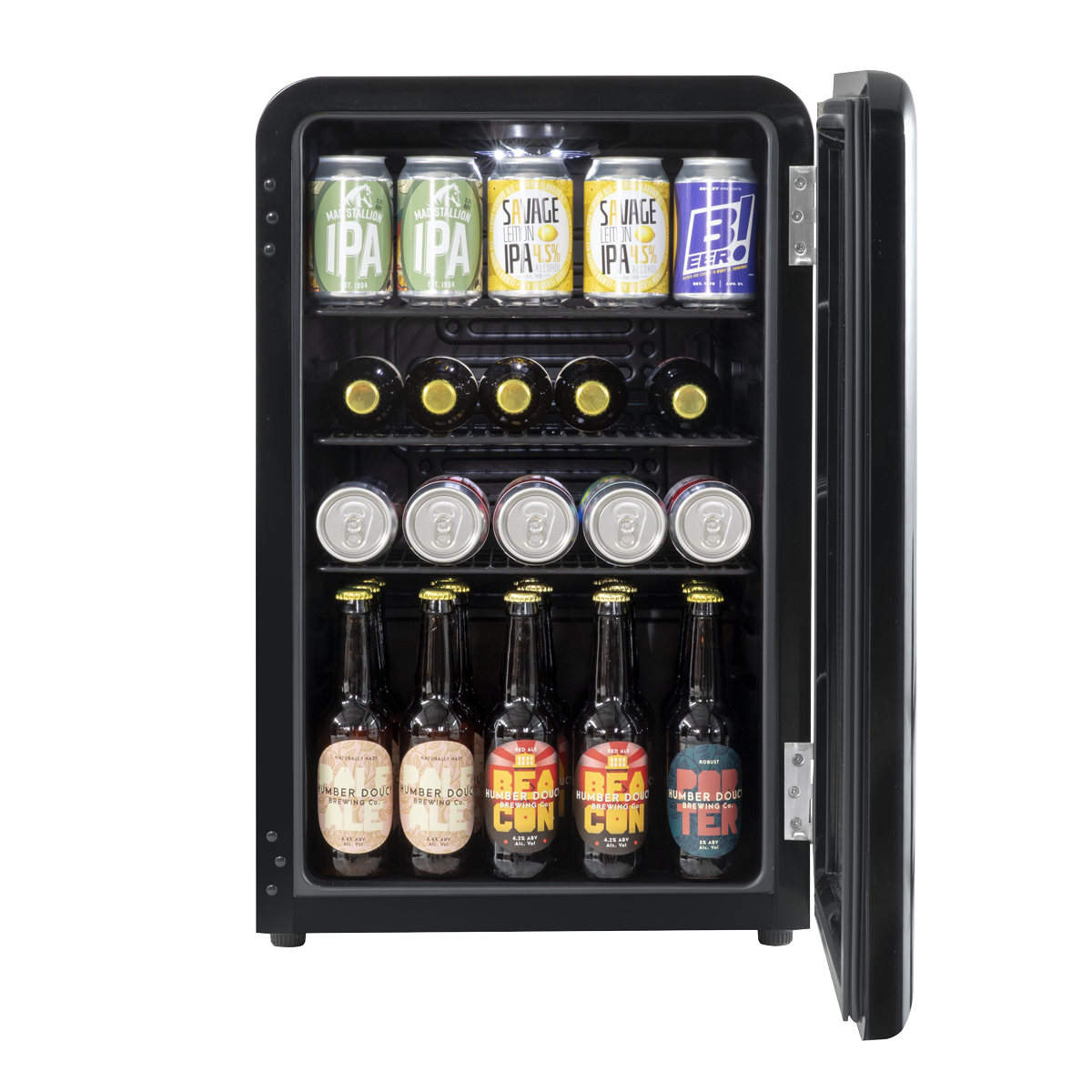 Baridi DH222 Retro Style Undercounter Drinks, Beer & Wine Fridge 70L - Black - additional view 2
