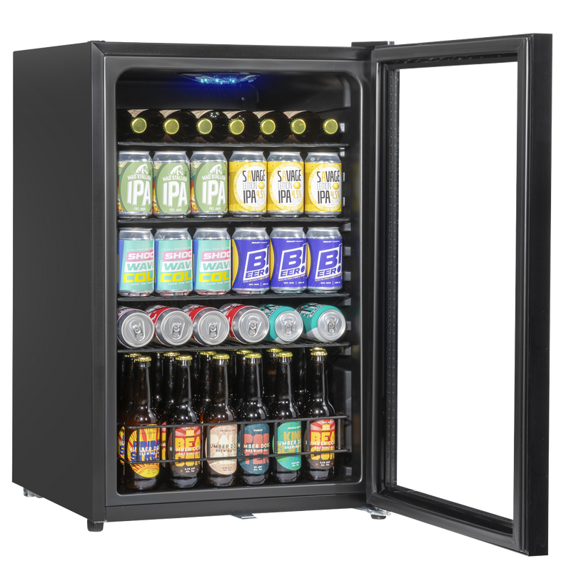 Baridi DH223 Undercounter Drinks, Beer & Wine Fridge with LED Light 115L - Black - additional view 7