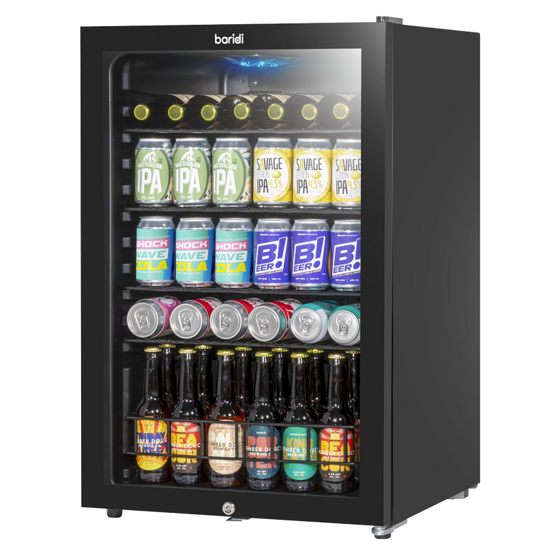 Baridi DH223 Undercounter Drinks, Beer & Wine Fridge with LED Light 115L - Black - additional view 2
