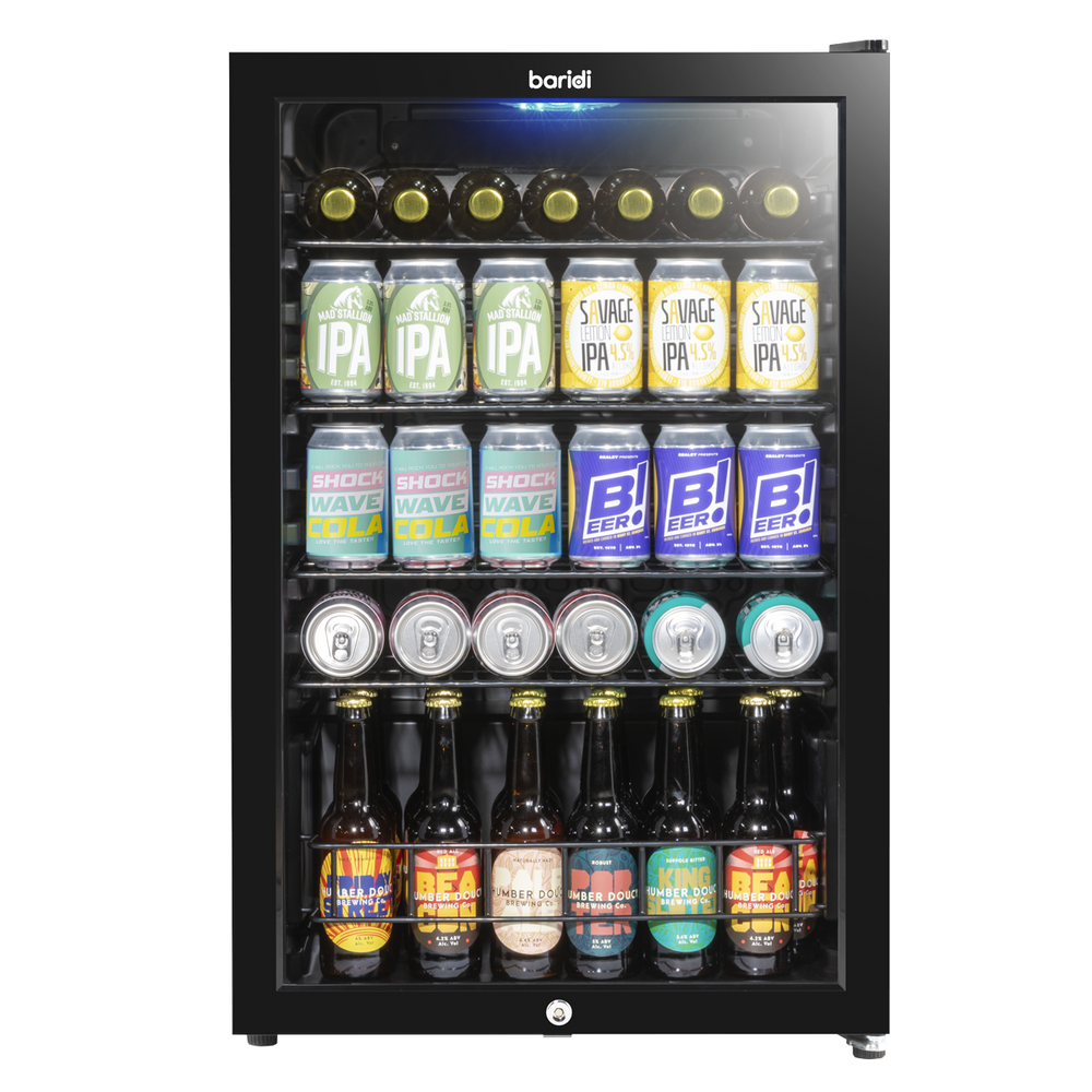Baridi DH223 Undercounter Drinks, Beer & Wine Fridge with LED Light 115L - Black - additional view 4