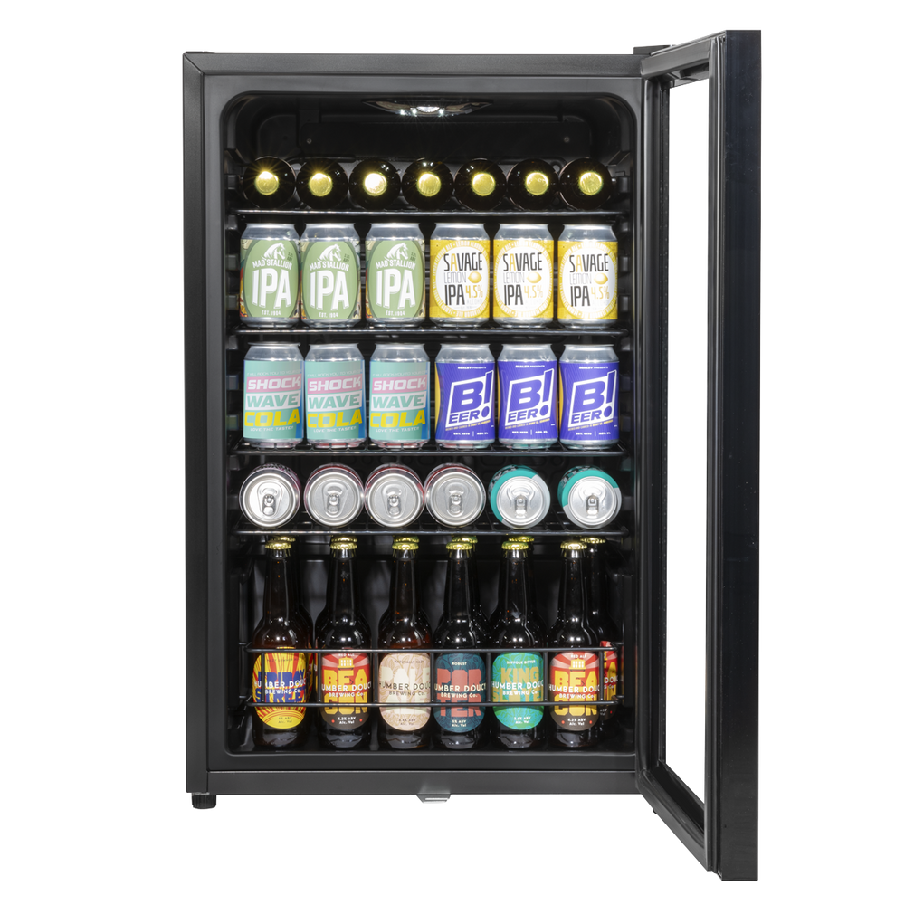 Baridi DH223 Undercounter Drinks, Beer & Wine Fridge with LED Light 115L - Black - additional view 6