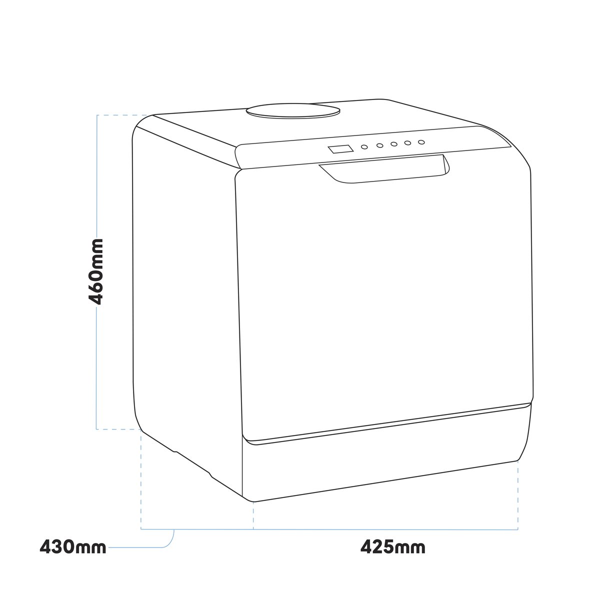 Baridi DH224A 2-4 Place Settings Mini Portable Tabletop Dishwasher, 5 Wash Functions - additional view 12