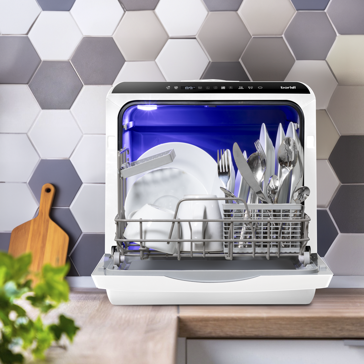 Baridi DH224A 2-4 Place Settings Mini Portable Tabletop Dishwasher, 5 Wash Functions - additional view 7