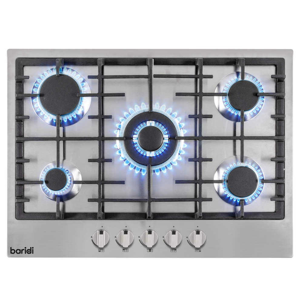Baridi DH227 Gas Hob with 5 Cooking Zones 70cm - Stainless Steel - additional view 6