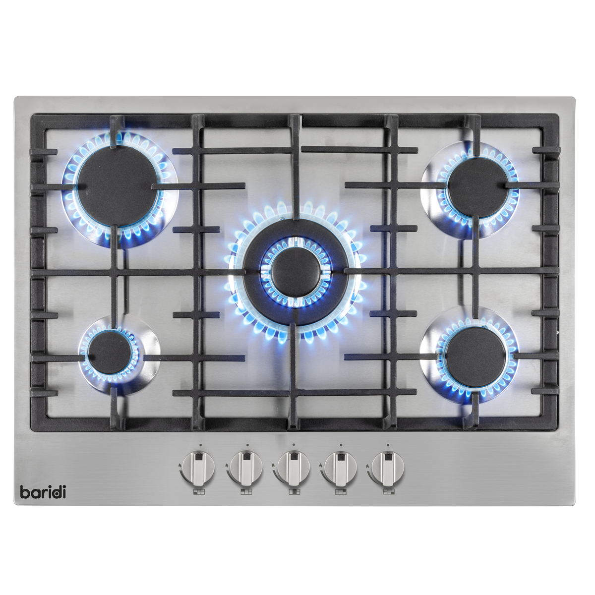 Baridi DH227 Gas Hob with 5 Cooking Zones 70cm - Stainless Steel - additional view 6
