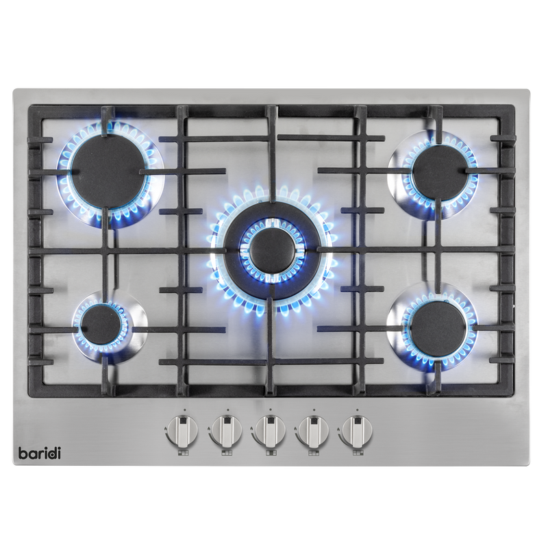Baridi DH227 Gas Hob with 5 Cooking Zones 70cm - Stainless Steel - additional view 6