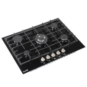 Baridi DH228 Gas Hob with 5 Cooking Zones 70cm - Black