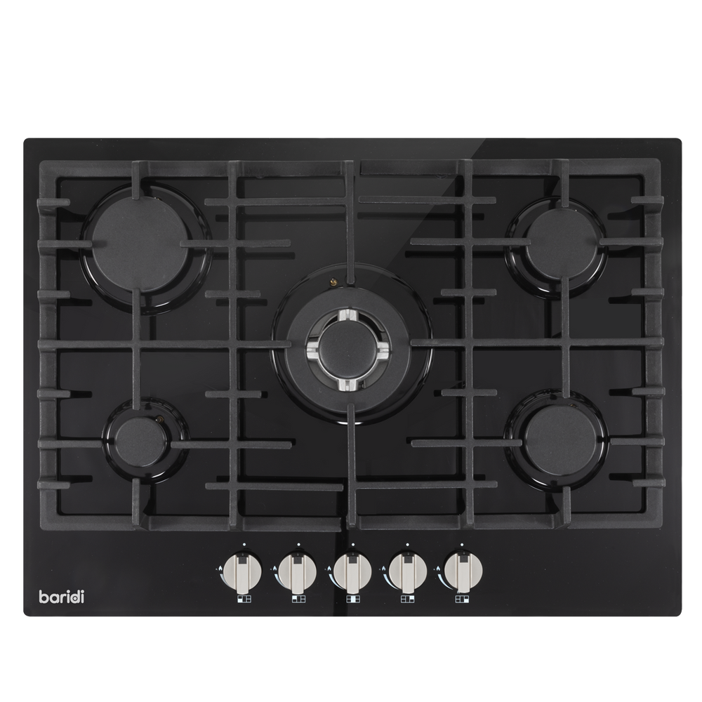 Baridi DH228 Gas Hob with 5 Cooking Zones 70cm - Black - additional view 5