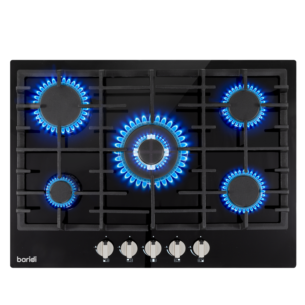 Baridi DH228 Gas Hob with 5 Cooking Zones 70cm - Black - additional view 3