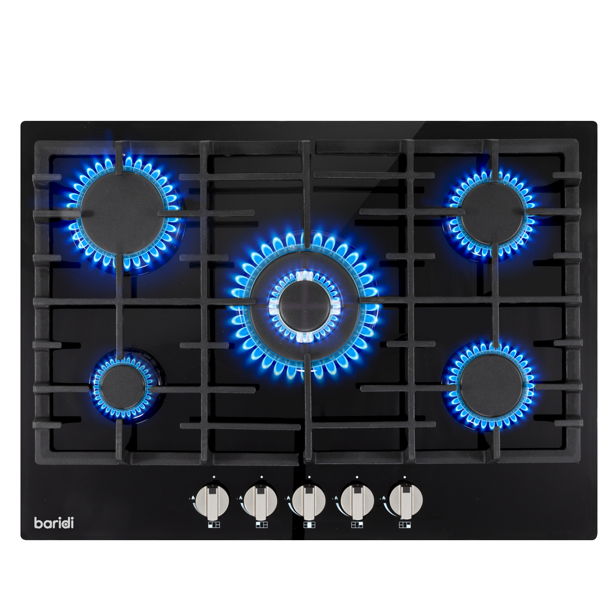 Baridi DH228 Gas Hob with 5 Cooking Zones 70cm - Black - additional view 3