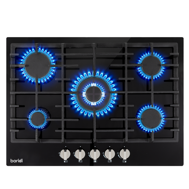 Baridi DH228 Gas Hob with 5 Cooking Zones 70cm - Black - additional view 3