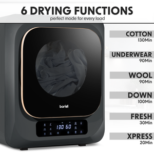 Baridi DH229 Tabletop Tumble Dryer with Digital Controls 2.5kg Capacity - Black - additional view 7