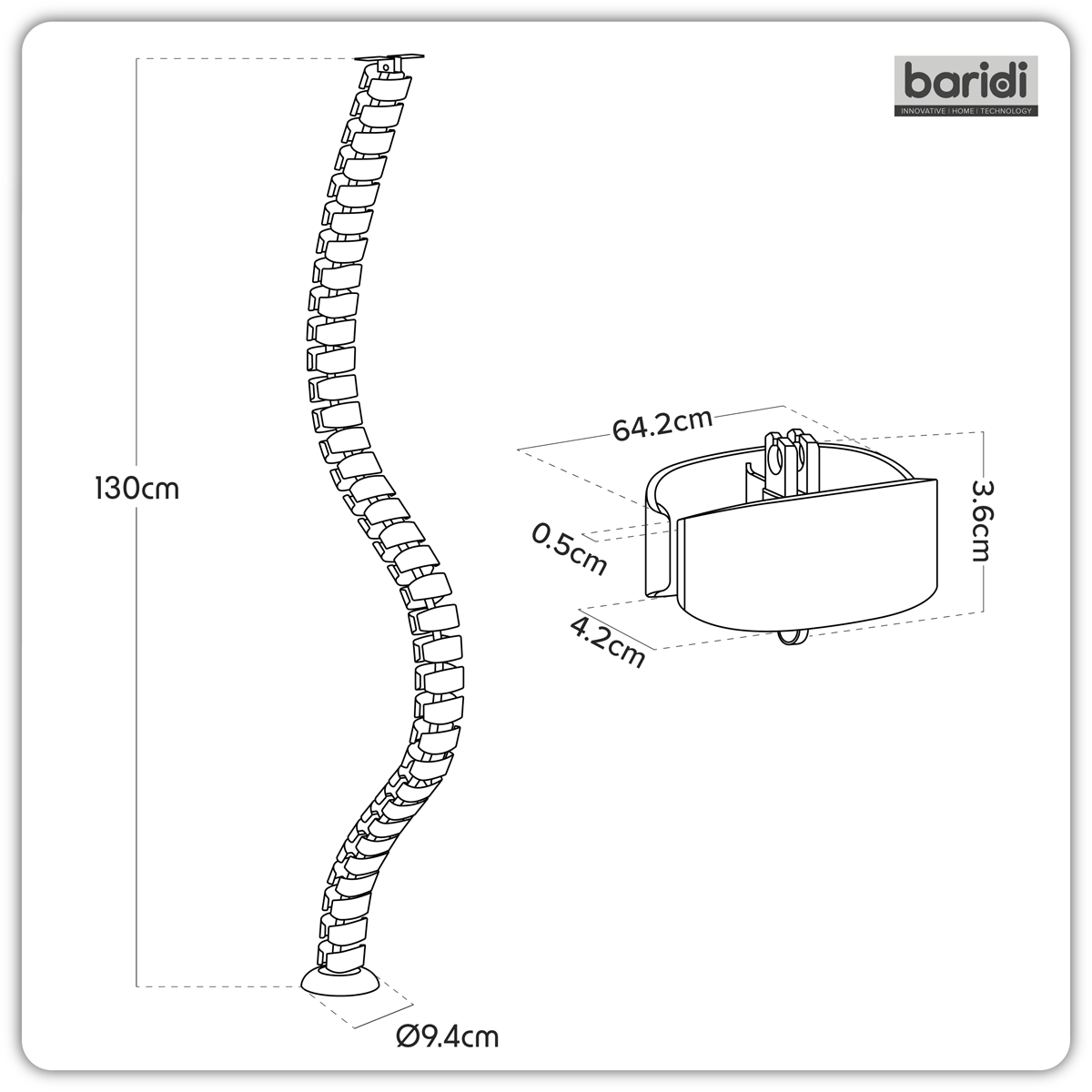 Dellonda DH23 Flexible Cable Management System 1.3m - additional view 10