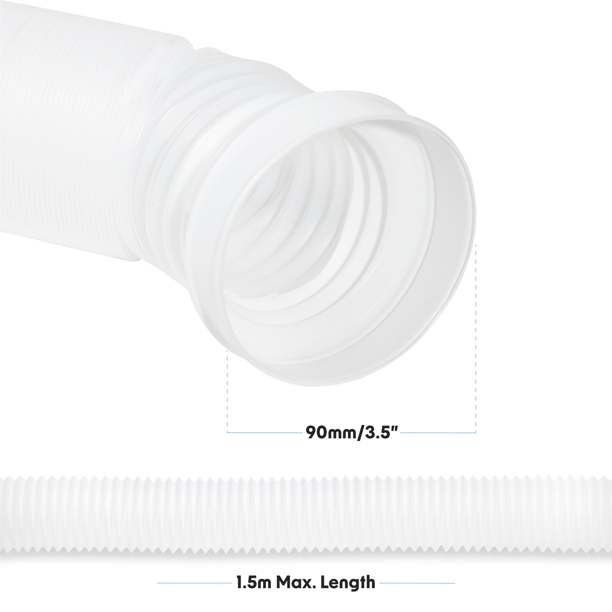 Baridi DH230 Condenser Vent Hose Pipe for Vented Tumble Dryers 1.5m x 3.5" - additional view 7