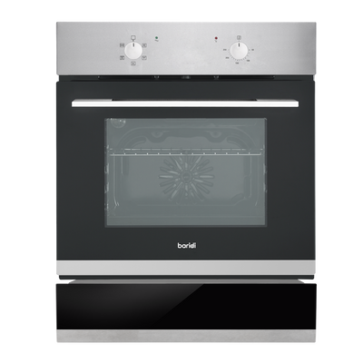 Baridi DH233 Integrated Fan-Assisted Electric Oven 60cm 55L Capacity with Warming Drawer - Black/Stainless Steel