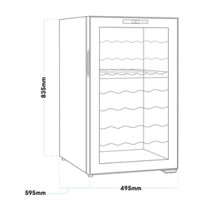 Baridi DH236 52 Bottle Dual Zone Wine Fridge with Digital Touch Screen Controls, Wire Shelves & LED Light - additional view 4
