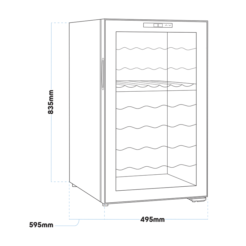 Baridi DH236 52 Bottle Dual Zone Wine Fridge with Digital Touch Screen Controls, Wire Shelves & LED Light - additional view 4