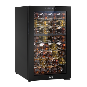 Baridi DH236 52 Bottle Dual Zone Wine Fridge with Digital Touch Screen Controls, Wire Shelves & LED Light - Black