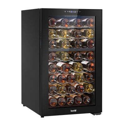 Baridi DH236 52 Bottle Dual Zone Wine Fridge with Digital Touch Screen Controls, Wire Shelves & LED Light - Black