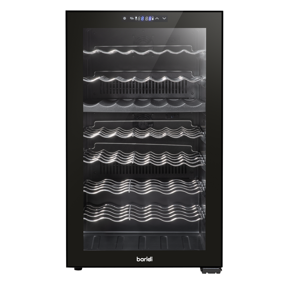 Baridi DH236 52 Bottle Dual Zone Wine Fridge with Digital Touch Screen Controls, Wire Shelves & LED - additional view 11
