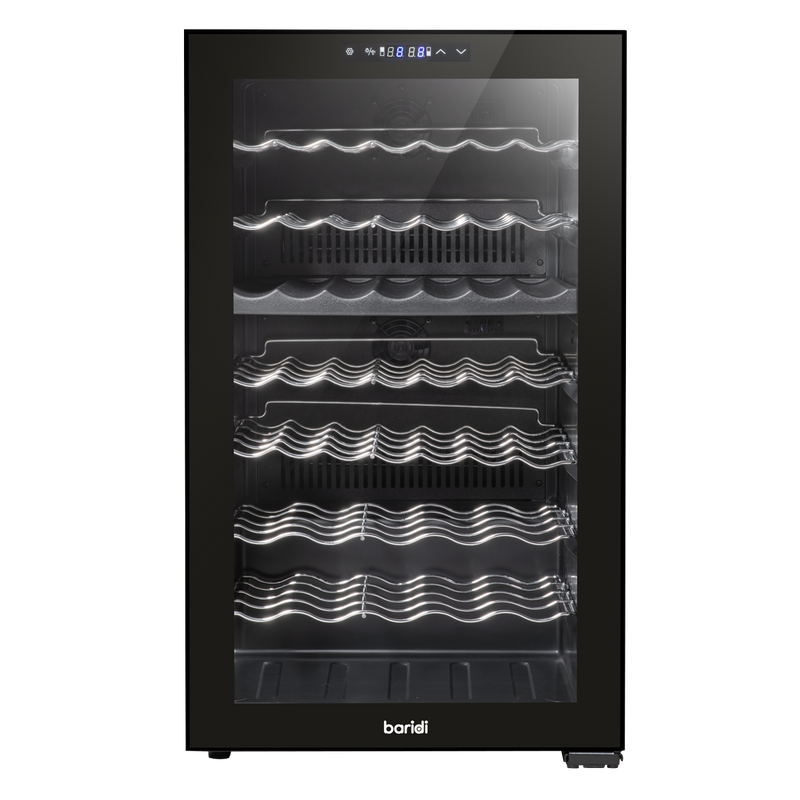 Baridi DH236 52 Bottle Dual Zone Wine Fridge with Digital Touch Screen Controls, Wire Shelves & LED - additional view 11