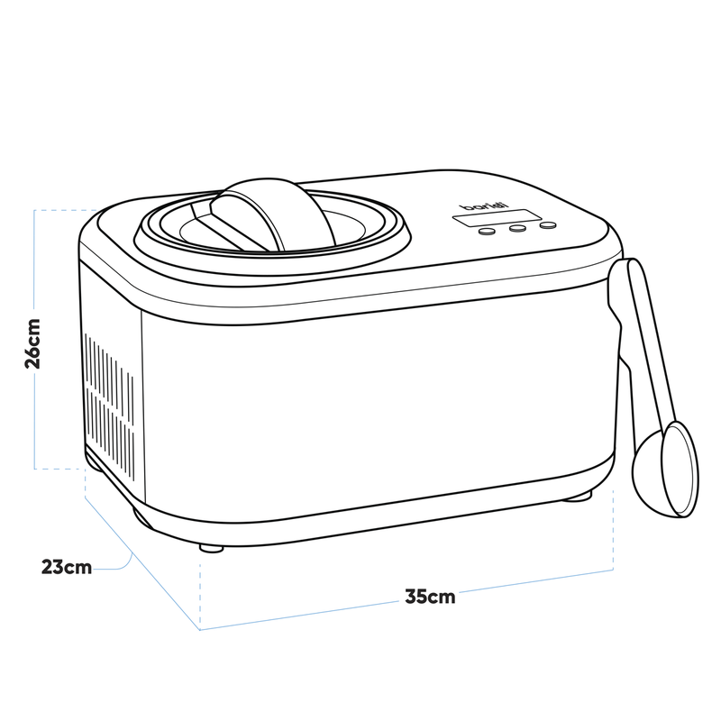Baridi DH238 Automatic Churning Ice Cream Machine 1L Capacity - Black - additional view 4