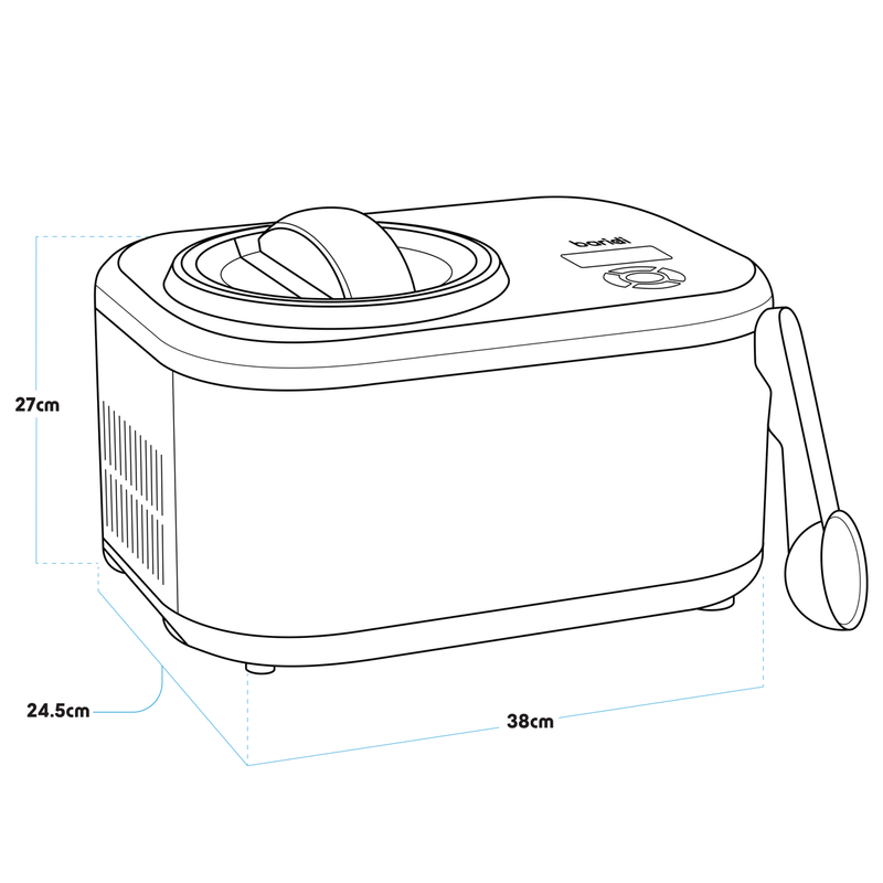 Baridi DH240 Automatic Churning Ice Cream Machine 1.5L - Black - additional view 6