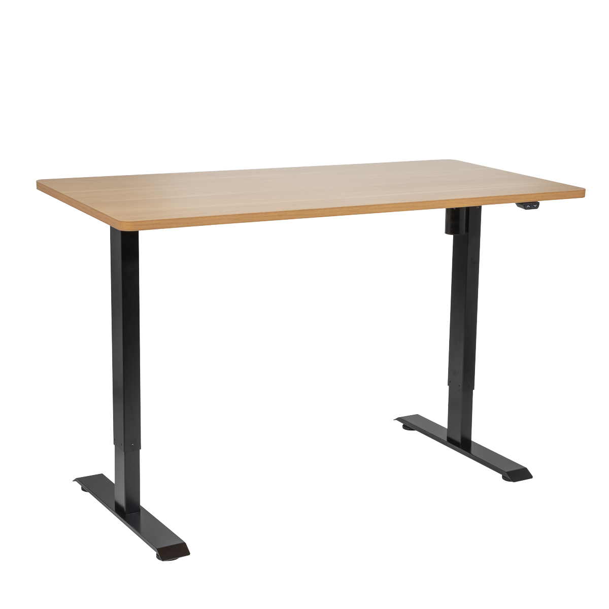Dellonda DH242 Single Motor Ultra-Quiet Adjustable-Height Electric Sit/Stand Desk - Oak Desktop