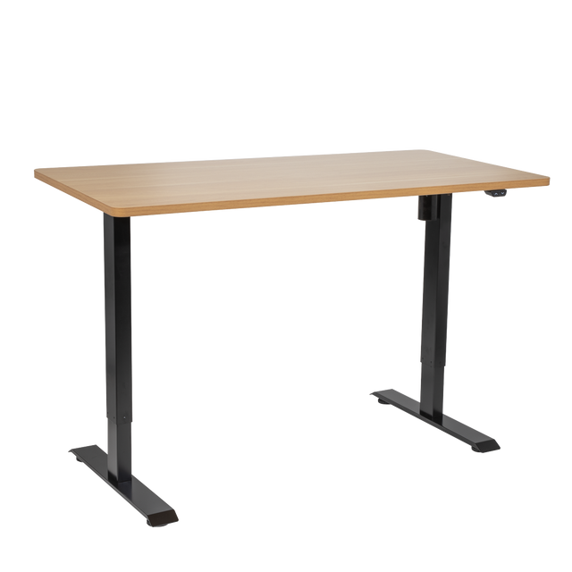 Dellonda DH242 Single Motor Ultra-Quiet Adjustable-Height Electric Sit/Stand Desk - Oak Desktop