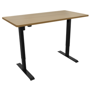 Dellonda DH242 Single Motor Ultra-Quiet Adjustable-Height Electric Sit/Stand Desk - Oak Desktop - additional view 2