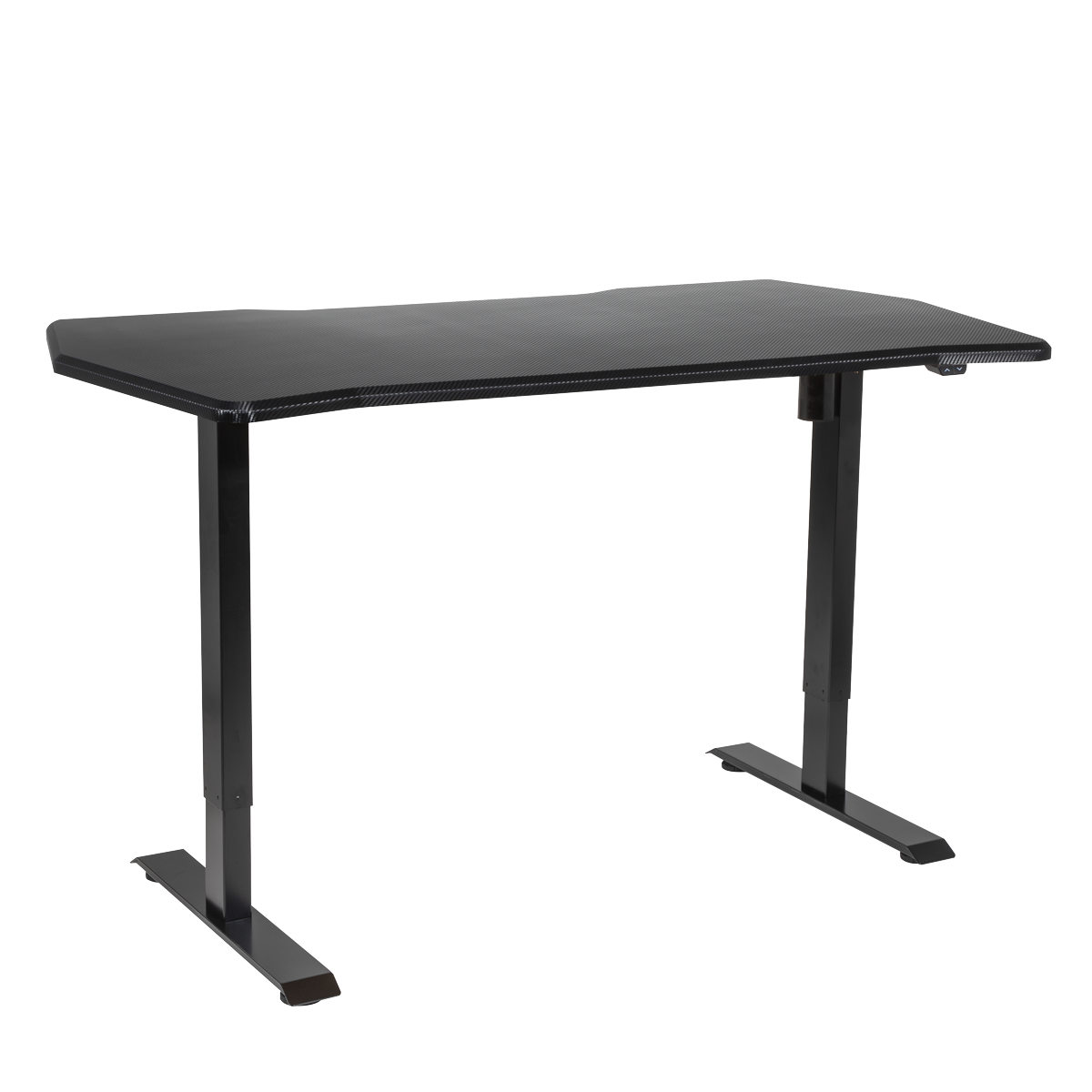 Dellonda DH243 Single Motor Ultra-Quiet Adjustable-Height Electric Sit/Stand Desk - Carbon Fibre Effect Desktop