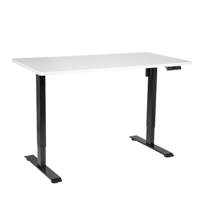 Dellonda DH244 White Electric Height Adjustable Standing Desk with Memory, Quiet, 1400x700mm