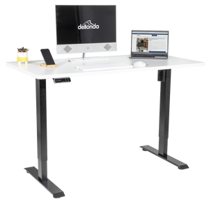 Dellonda DH244 White Electric Height Adjustable Standing Desk with Memory, Quiet, 1400x700mm - additional view 2