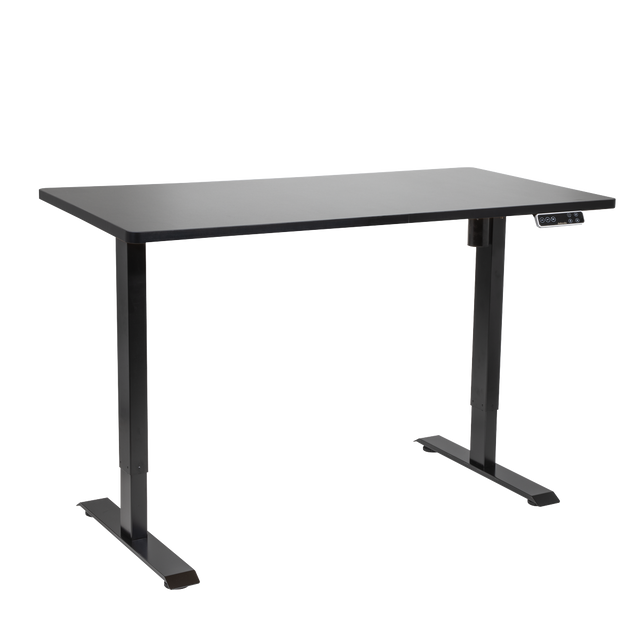 Dellonda DH245 Black Electric Height Adjustable Standing Desk with Memory, Quiet, 1400x700mm