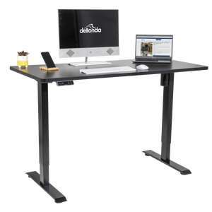 Dellonda DH245 Black Electric Height Adjustable Standing Desk with Memory, Quiet, 1400x700mm - additional view 4