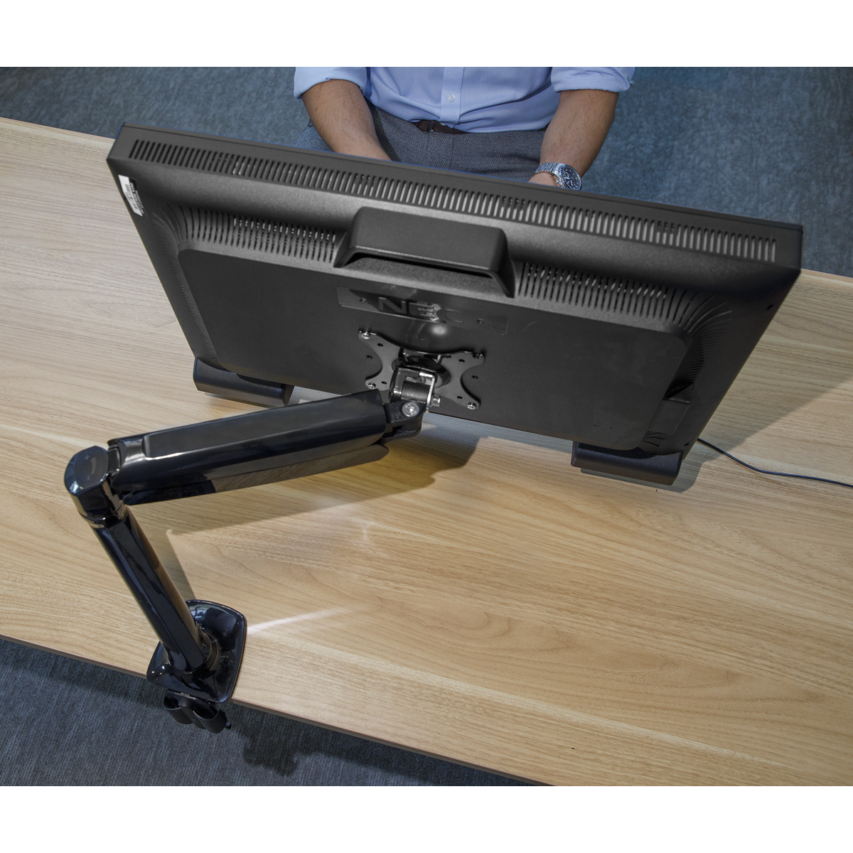 Dellonda DH24 Adjustable Single Monitor Arm with 360° Rotation - Black - additional view 8