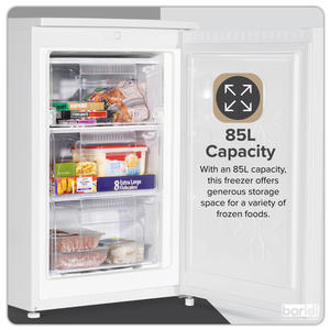 Baridi DH250 55cm Undercounter Freezer with Adjustable Thermostat 85L - White - additional view 5