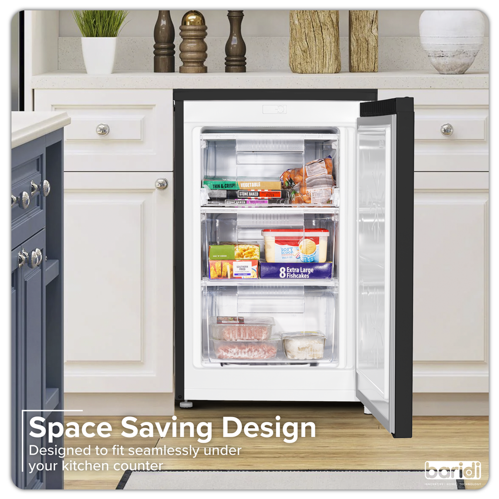 Baridi DH251 55cm Undercounter Freezer with Adjustable Thermostat, 85L - Black - additional view 10