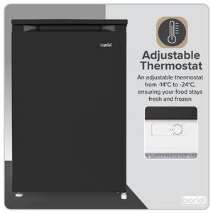 Baridi DH251 55cm Undercounter Freezer with Adjustable Thermostat, 85L - Black - additional view 2